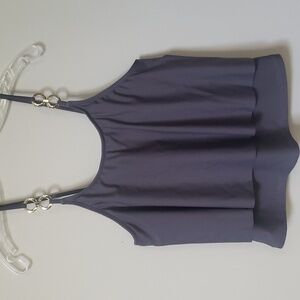 WALKON Beach Tiered Ruffled Tankini Top Size Med